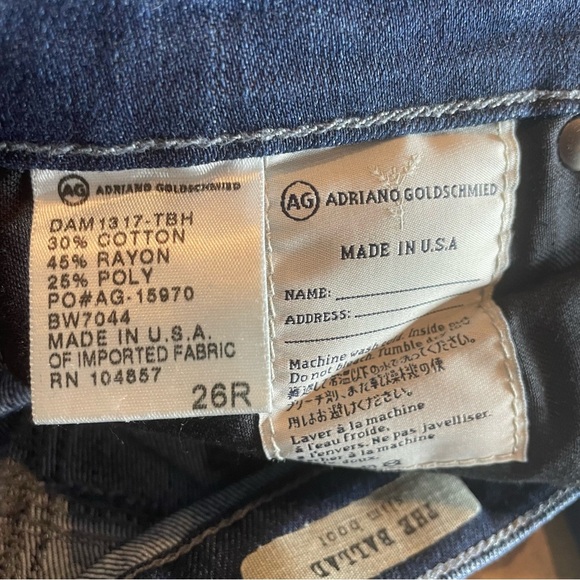 Adriano Goldschmied Low Rise Blue Jeans Womens Sz 26R The Ballad Slim Boot Cut - Picture 9 of 13